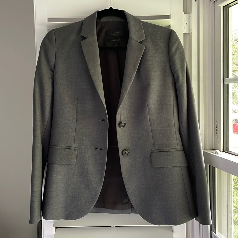 J. Crew 1035 Super 120s Gray Blazer